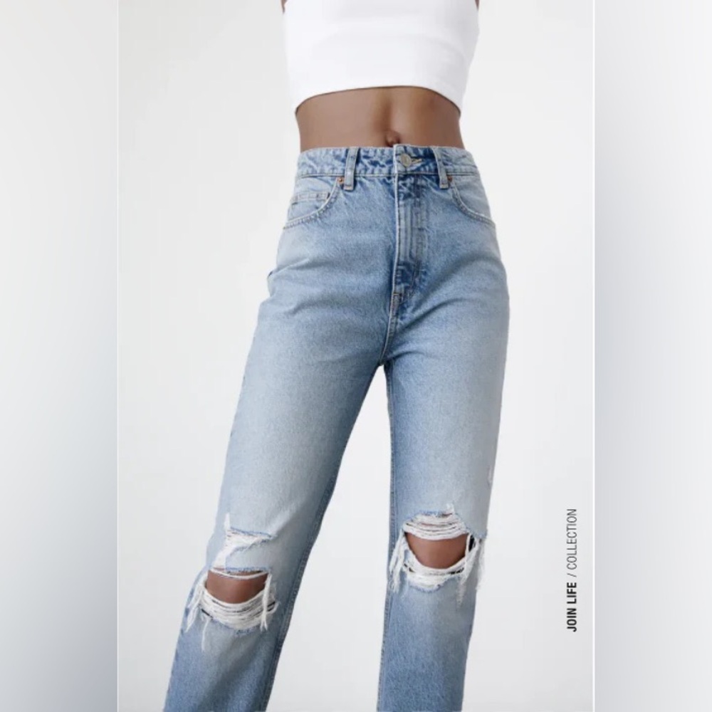 Zara High Rise Light Blue Jeans